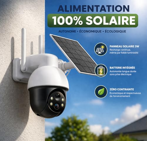 Daewoo W512MW Caméra extérieure solaire autonome WiFi Panneau solaire inclus Détection mouvement Vision nocturne couleur - vue 4