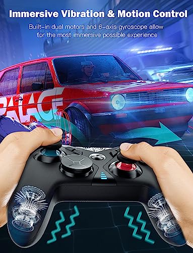 NexiGo Controle Elite Switch Pro com 4 botões traseiros, D-pad trocável e joystick esquerdo, paradas