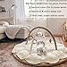 5-in-1 Thick & Plush Baby Play Gym, Baby Play Mats for Floor, Tummy Time Mat with 6 Toys, Cat Bed, Dog Bed, Convertible Stage-Based Developmental from Baby to Toddler, Ball Pit, Pet Cushion, Brown