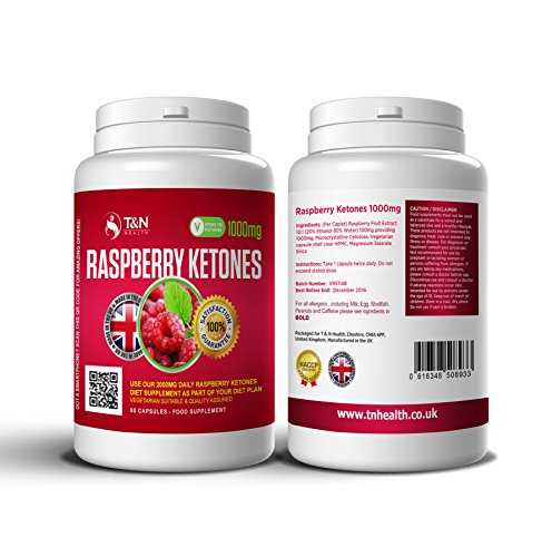 Pillole Dietetiche ai Chetoni di Lampone - Rinforzo Professionale Puro al 100%, Potente Integratore Bruciatore di Grassi - Accelera il metabolismo a Sopprime l'Appetito - 60 Capsule da 1000mg Formula Avanzata alla Massima Potenza con Zero Effetti Col