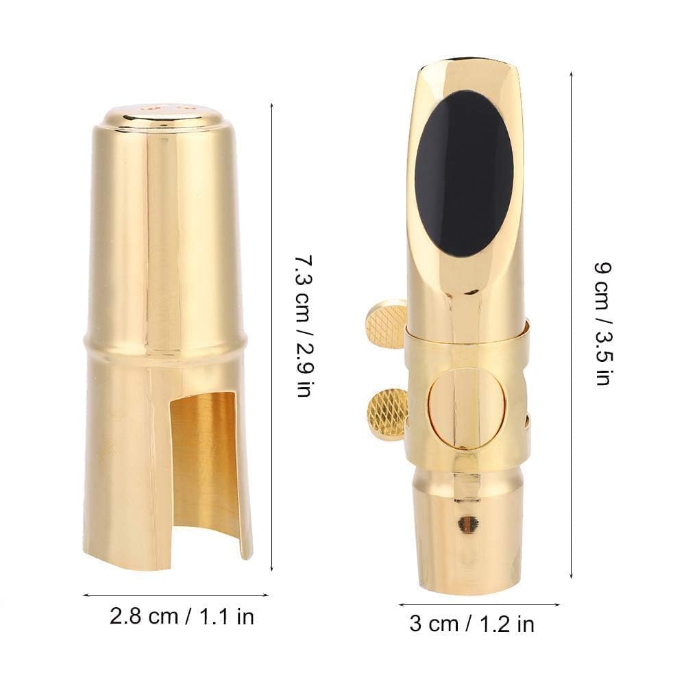 Boquilla de lat¡§?n Sax 8c Boquilla de ¡§|Bano Sax Sax 8c con Tapas de Protecci¡§?n Accesorios para Instrumentos Boquillas Accesorios para Instrumentos de Viento Metal