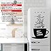 Chalkboard Coffee Wall Decals Quotes for Kitchen - Perfect Blackboard Coffee Lovers Gift Stickers - Best Fridge Cup Vinyl Art with Bonus!
