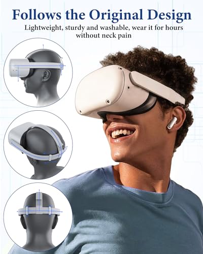Image of Head Strap for Meta Quest 2 /0culus Quest 2 Vr Headset Accessories | Original Replacement HeadStrap, Lightweight &Well-Balanced, Combining Comfort & Durability, Exceptional Strength &Sturdiness