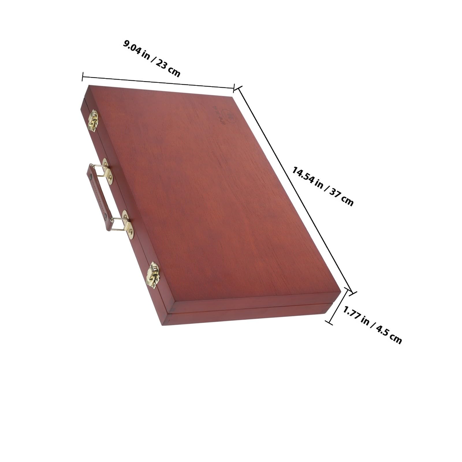 Caja de Herramientas de Arte Portátil de Madera de Nogal Asa, Estuche Vacío para Bolígrafos y Pigmentos, Caja de Almacenamiento para Pinturas y Accesorios de Dibujo, Uso Artístico