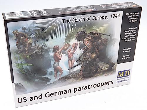 Figuras de Paracaidistas US y Alemania 1:35 Masterbox miniatura 1