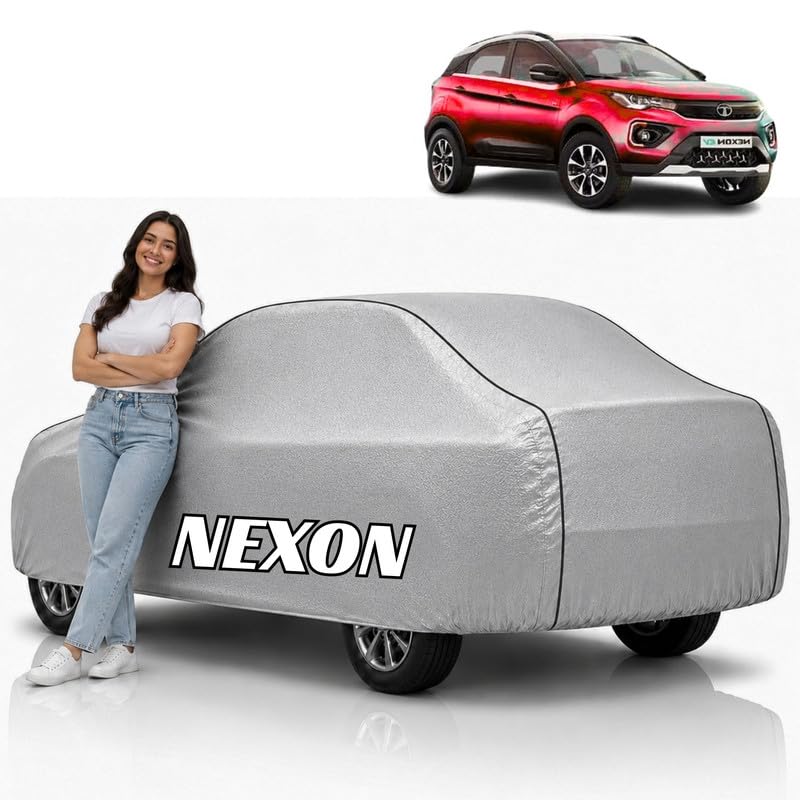 Image of New Models Design Car Cover (Silver, Nexon Facelift)