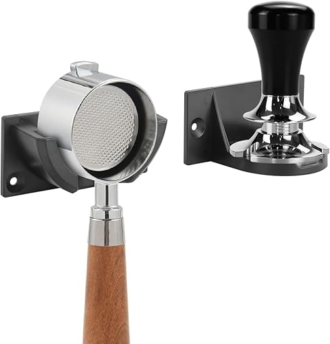 Portafiltro espresso y soporte de pared para cafetería Barista Espresso Tools Estante de pared para portafiltro de 2.283in 2.126in 2.008in y