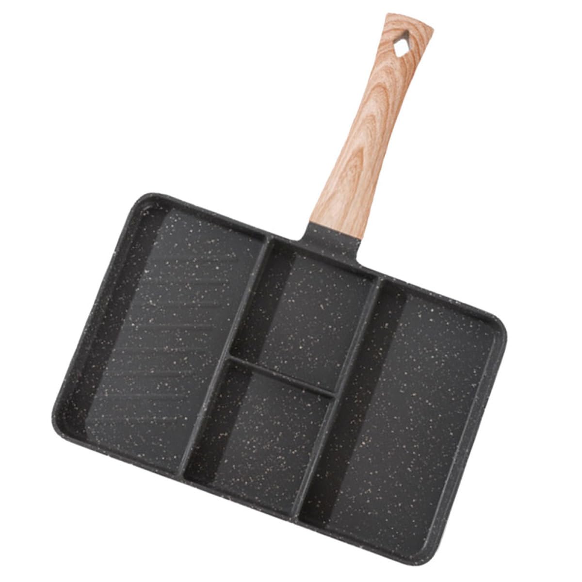 Poêle anti-adhésive Beaupretty avec manche en bois isolant pour une cuisson saine