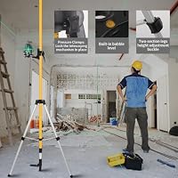 Mountlaser Teleskop-Laser-Nivellierstange, Laser-Nivellierstange mit Stativ, 3,7 m mit 1/4-Zoll-Laserhalterung für Rotations- und Linien-Laser-Nivellier – Ansicht 7