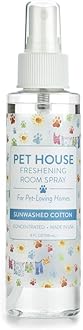 Pet House Freshening Room Spray (120ml) - Air Freshener Neutralises Odour Instantly - Non-Toxic and Allergen Free - Made in the USA - Sunwashed Cotton