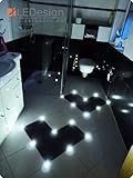Kein Löten 8x Fliesen LED 3mm Fuge Licht Beleuchtung inkl. Trafo Fugenlicht Kreuz Fliesenlicht (weiß (kalt-weiß))