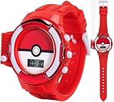 Pokémon Kids Digital Watch with Flashlight LCD, Poké Ball Design, Light-Up Feature, Adjustable Plastic Strap, Durable Kid-Friendly Build, Perfect for Young Pokémon Trainers, Wrist Sizes 5.5" to 8"