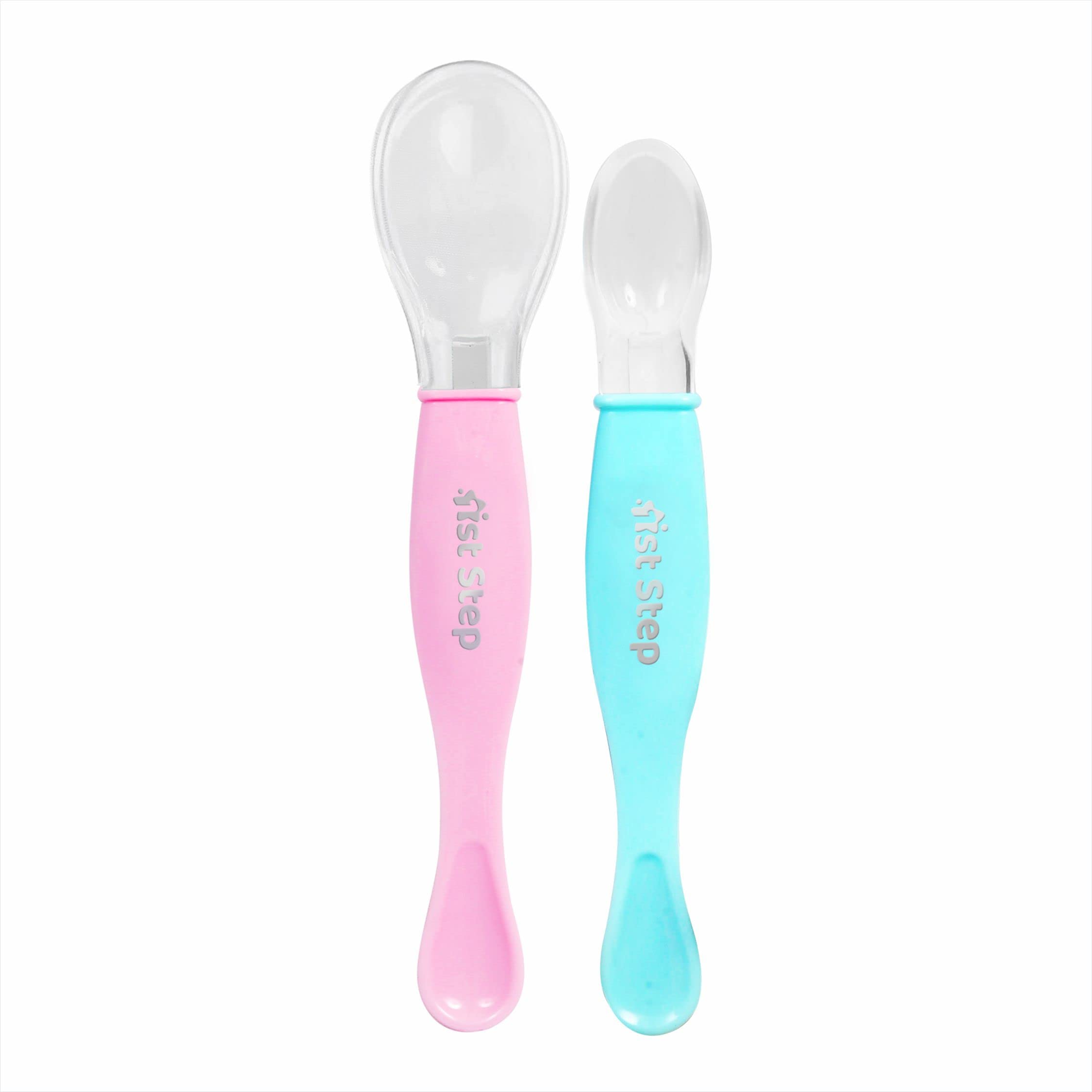 1st Step Dual Ended BPA Free Silicone Spoon Set (Pink)-image-37