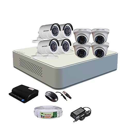 Hikvision Set of 4+4 Dome and Bullet CCTV Camera with 8 Ch DVR Along with Accessories.-image-18