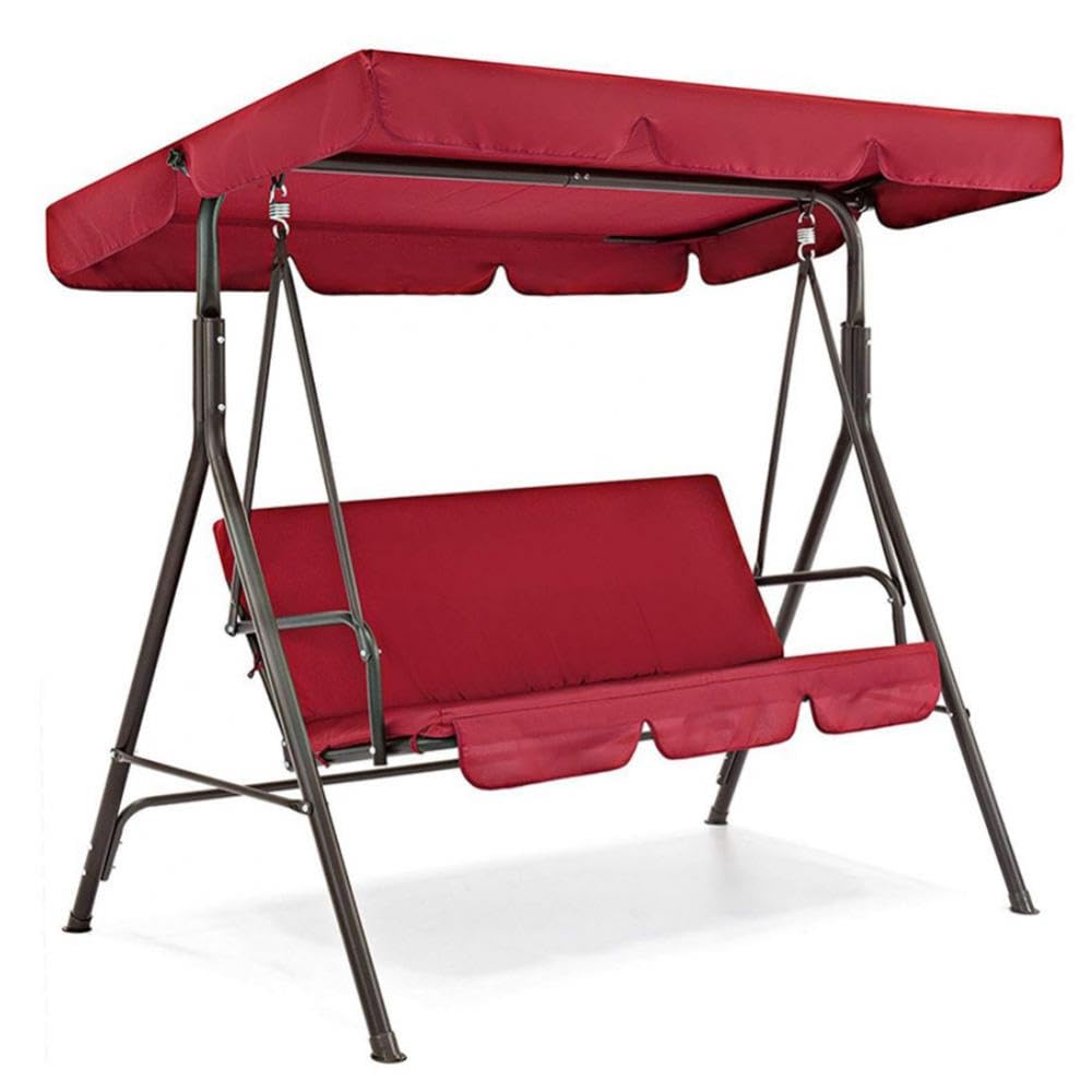 Copri Dondolo Tenda Parasole Impermeabile a 3 posti, Tenda da Campeggio, Sostituzione del Tetto, Articoli da Giardino, Tessuto Parasole Altalena da Giardino(Black M)