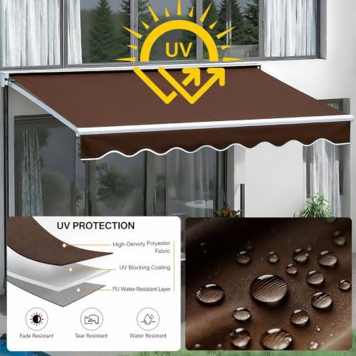 Cubiertas para terraza jardín tienda con valance de toldo resistente al sol 3