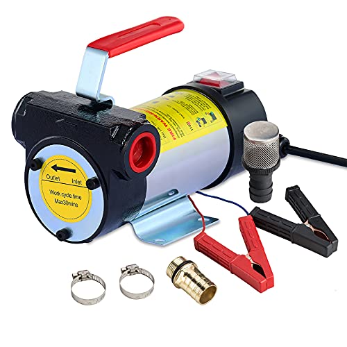 Orion Motor Tech Diesel Transfer Pump, 12 Volt Fuel Transfer Pump for Transferring Diesel, Kerosene, Machine and Transformer Oil, Diesel Fuel Transfer Pump Kit