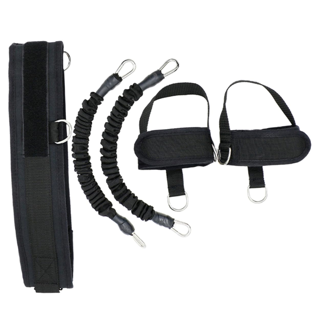 Bandas de Resistencia para Tobillo y Entrenamiento de Piernas, Accesorio Portátil de Fitness, Bandas Elásticas Negras para Ejercicio en Casa y Gimnasio, Kit de Entrenamiento