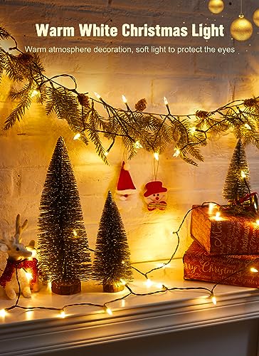 Image of Brightown Battery Operated Christmas String Lights with Timer 4 Pack | 8ft 20LED Warm White Mini Christmas Tree Lights for Indoor Outdoor Bedroom Wedding Party Holiday Xmas Decoration