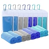 SZELAM Kühlendes Handtuch - 8 Packungen Weiches, Atmungsaktives Mikrofaser-Handtuch für Yoga, Fitnessstudio, Training, Sport, Fitness, Laufen, Camping, Wandern (40 x 12)
