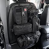 Einfache Einrichtung: Verfügt über zwei Gurte, die sich leicht anpassen lassen, um um Ihre Kopfstütze und unten zwischen Rückenlehne und Basis zu passen. Sie können Ihre Molle-Tasche schnell von der Verkleidung zu Ihrem taktischen Rucksack abbauen, wenn Sie aus dem Auto steigen.