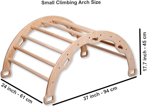 Miniatura 4 de Arco de escalada  Arco de balancín Montessori  Balancín de escalada de madera  Arco con almohada acogedora  Arco de escalada de madera con cojín