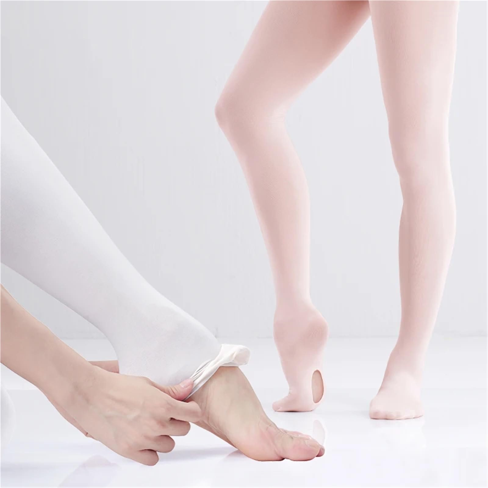 Medias Ballet Niña Ballet Tights for Adults Girls White Velvet Convertible Dance Stockings Pink Ballet Pantyhose 12 Pairs with Hole(Black 12pairs,Height 110 to 125cm)