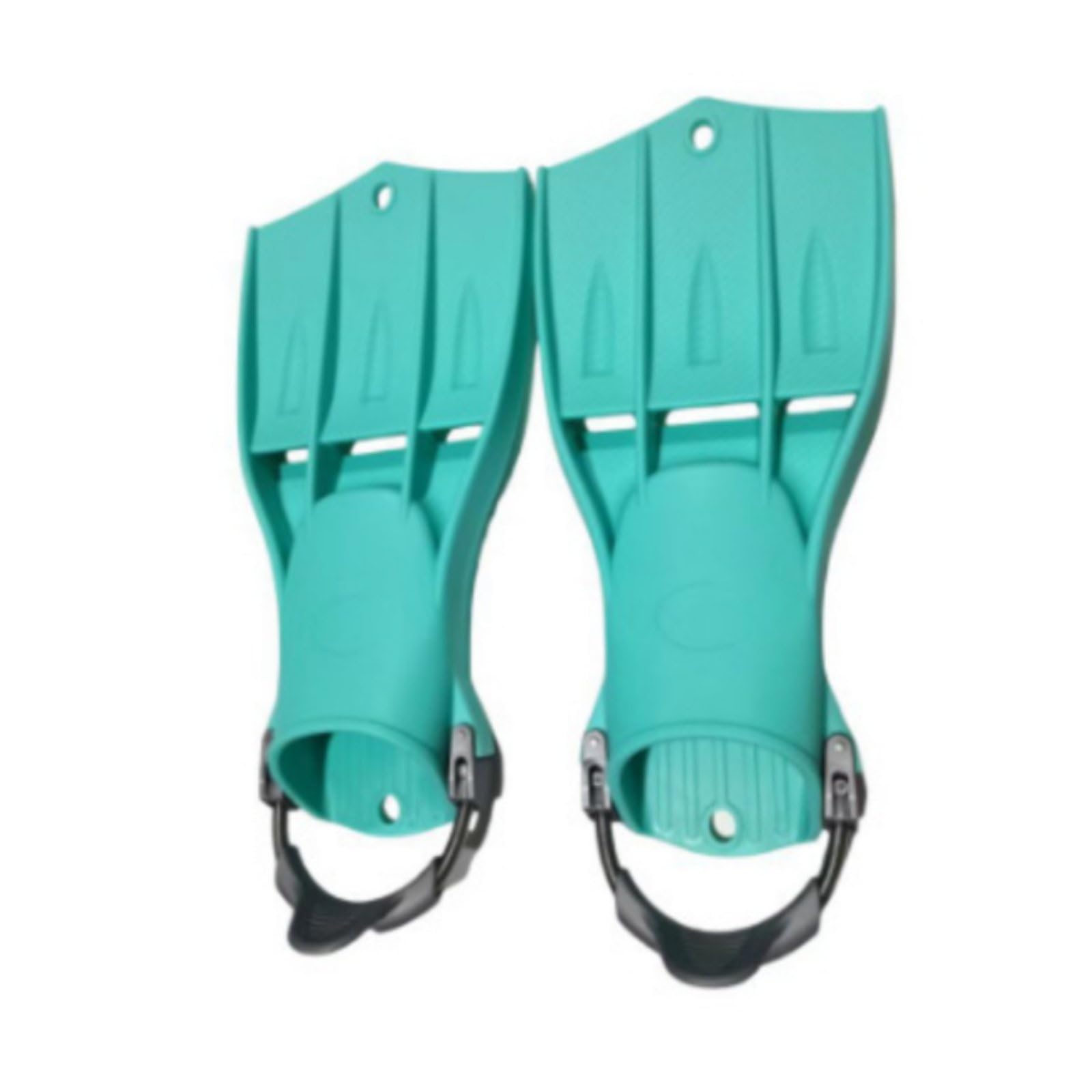 Gralara Aletas de Buceo Ajustables Aletas Fins con Cama Acolchada y Hebilla Rápida en TPE para Impulsar con Menor Esfuerzo Adecuadas para Aprendizaje Natación , Cian , S 35-38