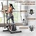 Crosstrainer für Zuhause, 16 Widerstandsstufen Ellipsentrainer mit Bluetooth APP-Connect und LCD-Display, Pulsmessung, Heimfitness Elliptical Stepper (Schwarz, Bluetooth Monitor)