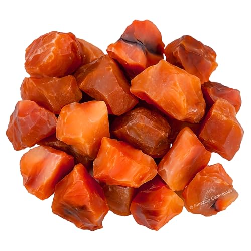 Image of Amazing Gemstone Carnelian Raw Crystals and Healing Stones, Natural Rocks for Tumbling - DIY Raw Stones and Crystals, 2 Pieces