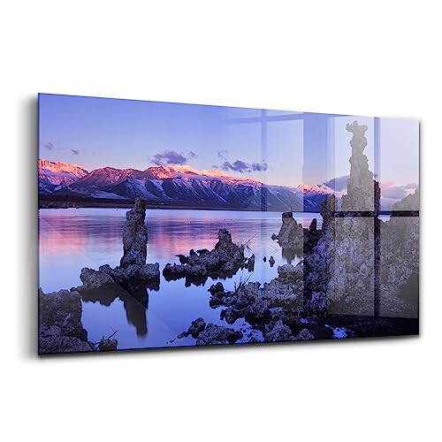 Peinture sur verre Mono Lake Wallfluent tableau moderne déco salon 100x50cm