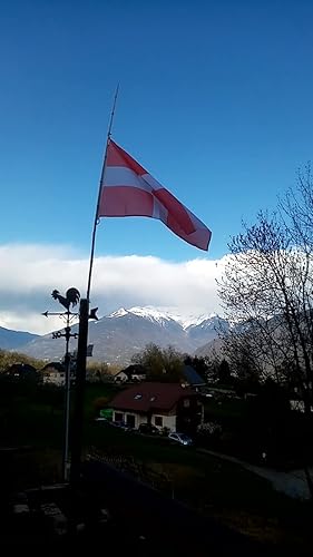 AZ FLAG - Drapeau De Table Haute-Savoie - 15x10 Cm - Mini Drapeau Du Département Haut-Savoyard De Bureau 100% Polyester Avec Hampe De 25cm Et Socle En Plastique Noir