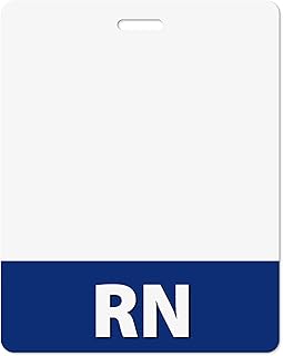 RN Badge Buddy- in Navy Blue Color - Horizontal Oversized - Print On Both Sides - Durable and Water Resistant Ideal for Teachers, Nurses, Doctors, Healthcare Professionals