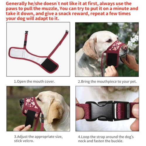Image of HEELE Dog Muzzle for Small Dogs,Adjustable Loop with Soft Air Mesh Nylon