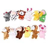 Alasum 12-Pack Plush Animal Finger Puppets, Soft Cloth Storytelling Dolls for Toddlers and Kids, Educational Pretend Play Hand Toys for Classroom, Home, and Party Favours, Adorable Multi-Animal Set