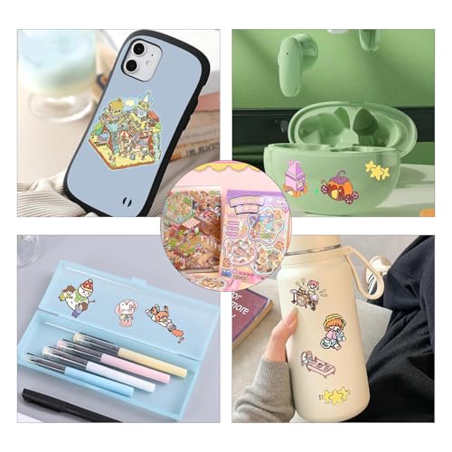 22 Stück DIY-Aufkleber, 3D Miniatur Haus Sticker, Hausaufkleber 3D Miniature Scene Stickers, Miniatur Haus Sticker 3D Mit Pinzette, Aufkleber Scene Selbermachen Von Kaffeehaus (A) (B)
