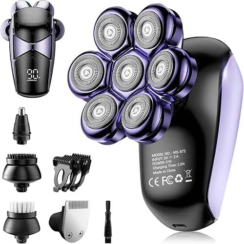 Head Shavers for Bald Men: 5-in-1 Upgraded Electric Razor - IPX7 Waterproof Shaving Grooming Kit for Balder