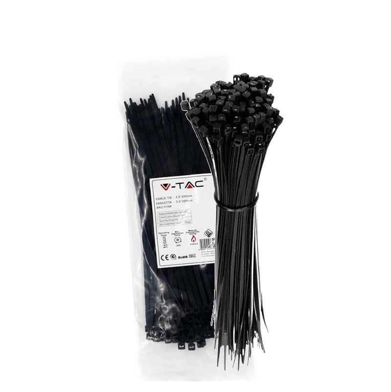 100 Fascette Stringicavo In Nylon Nero – 100mm X 2,5mm – Electromart CT10025