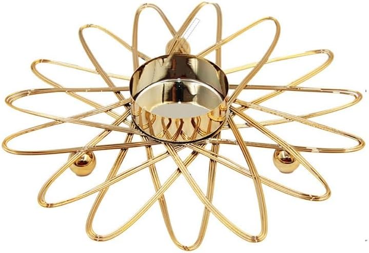 Golden Iron Desktop Storage Skeleton Woven Candle Holder