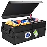 ATHLON TOOLS Organizador para maletero XXL – Organizador de coche plegable - Bolsa para maletero antideslizante, bolsa para maletero estable con tapa – Caja para coche para guardar y