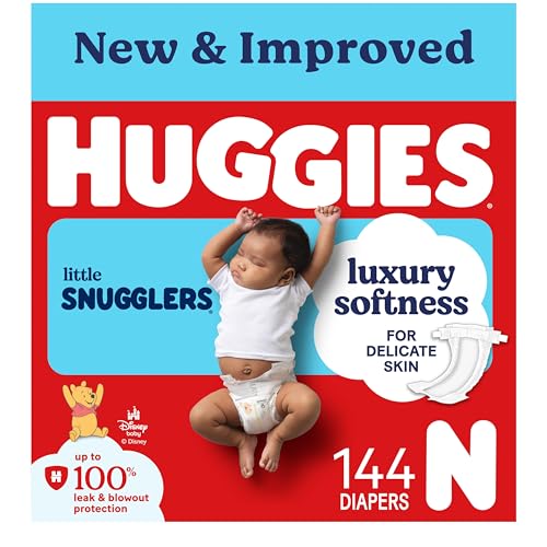 Image of Huggies Size Newborn Diapers, Little Snugglers Baby Diapers, Size Newborn (up to 10 lbs), 144 Count, Packaging May Vary