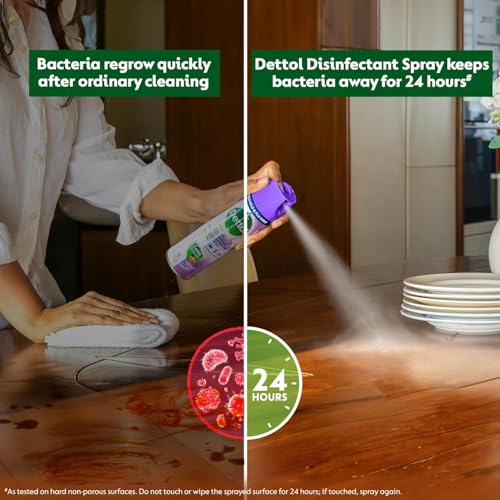 Image of Dettol Multi-Surface Disinfectant Sanitizer Spray Bottle, 225ml - Pack of 2 (Orchard Bloom)