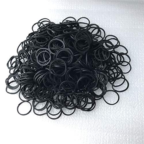 1200 Pcs Black Rubber Bands，Mini Hair Rubber Bands, Rubber Hair Ties, for Kids Hair, Braids Hair, Wedding Hairstyle and More by Aivwis (Diameter 15 mm, Black) - Thumbnail 5