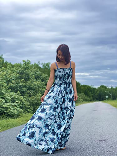 Summer Sundress Hawaiian Plus Size Clothing Boho Hippie Bohemian Long Maxi Dress (4X, 087 Tie Dye Print) #TOP2