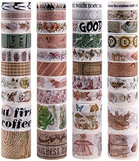 Lychii Washi Tapes Set, 40 Rolls Vintage Masking Tapes, Multi-Pattern Decorative Tape Craft Supplies for DIY, Journals, Daily Planners, Gift Wrapping, Office Party Supplies