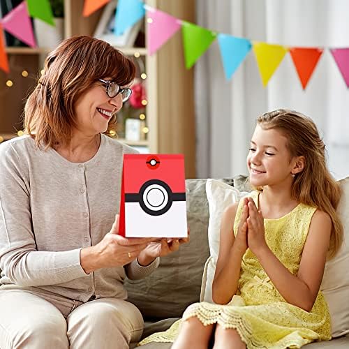 Vicloon Party Bags, 20Pcs Gift bags for Kids Party, Flat Bottom Kraft Paper Bags With Stickers, Gift Bag Paper Bags Giveaway Supplies Gift Bags Reusable Kids Boys Girls Toddler Gift Bag Fillers