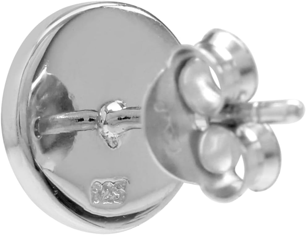 Silvershake Petite Blue and White Enamel White Gold Plated 925 Sterling Silver Evil Eye Stud Earrings