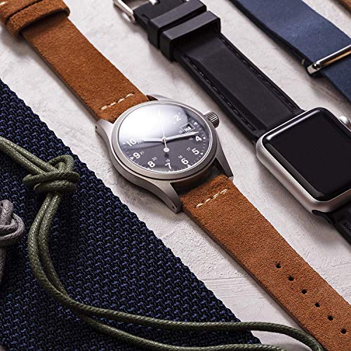Benchmark Basics Navy Blue 22Mm Suede Watch Strap - Vintage Leather Watch Band For Men & Women - Compatible With Regular & Smart Watches #TOP5