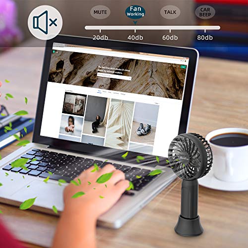 HandFan Mini Personal Handheld Fan, Super Portable Pocket Size Battery Operated Fan with 18hrs Working Time, Strong Airflow, 3 Speeds, Natural Wind Mode, Removable Base USB Desk Fan for Travel Office Office Hot Flashes Outdoor Sports - Thumbnail 7