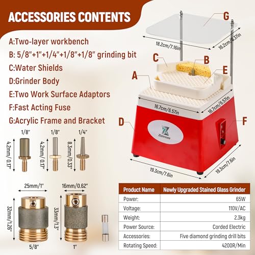 2026 Upgrade Stained Glass Grinder Kit